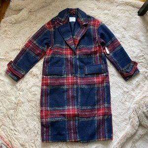 Old Navy Plaid Trench Coat NWT